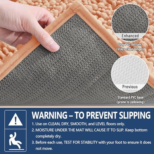 Arotive Bathroom Rugs Mat 47x24, Soft Absorbent Chenille Shaggy Bath Mat