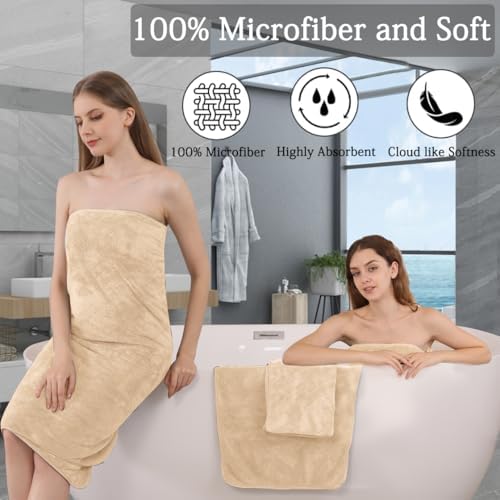 8-Piece Bath Towels Set,2 Oversized Bath Sheet,2 Hand Towels and 4 Washcloths - 600 GSM Soft Microfiber Highly Absorbent Quick Dry Shower Towel Collection for Bathroom Hotel and Spa,Light Yellow