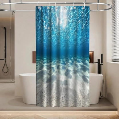 Luxury Summer Ocean Shower Curtain Modern Tropical Nautical Aesthetic Funky