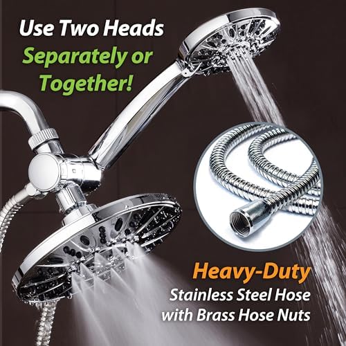 AquaDance 7" Premium High Pressure 3-way Rain & Handheld Shower Head Combo