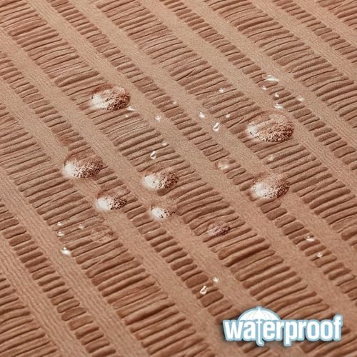 Aiyufeng Moga Coral Fabric Shower Curtains for Bathroom - Hotel Spa Polyester Cloth Bath Curtain with 12 Holes, 72x72, Machine Washable, Coral