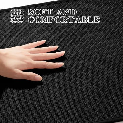 chakme Bathroom Rugs Mat 25x47, Ultra Thin Non Slip Bath Mat Large Quick Dry Absorbent Bath Mat for Bathroom Floor, (Black, 47"x25")
