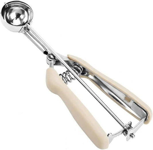 18/8 Stainless Steel Cookie Scoop, Cookie Scoops for Baking, 0.8Tbsp/2.5tsp/12.5ml/0.5oz Cookie Dough Scoop, Cookie Scooper for Baking (#70 White)