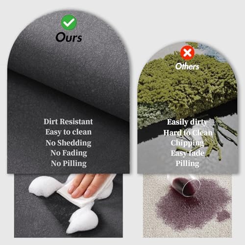 Dark Grey Long Bathroom Rugs Large Stone Bath Mats for Bathroom,15.7"x47.2"