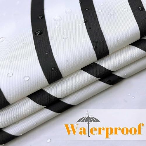 Boho Mid Century Leaf Shower Curtain Set,Arch Sun Design,Minimalistic Leaves Pattern,Waterproof and Luxurious Fabric-12 Hooks(Black-72" x 78")