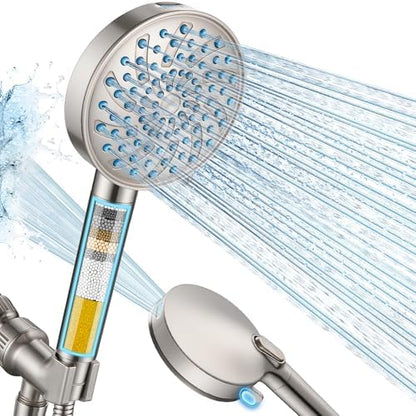 Cobbe Filtered Shower Head with Handheld, Water Softener for Hard Water