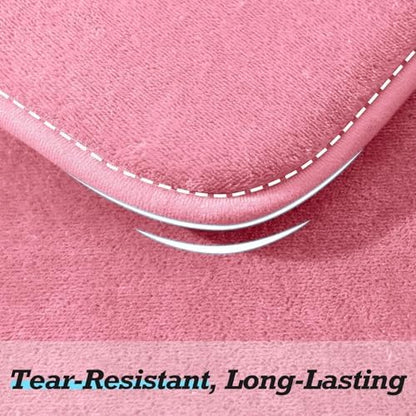 HUXMEYSON Bathroom Rugs Sets 3 Piece, Non-Slip & Quick Dry Bath Mat Set, Ultra Soft Velvet Bath Rugs for Bathroom, Toilet and Shower Floor, Pink