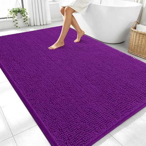 OLANLY Large Bathroom Rugs 70x46, Extra Soft Absorbent Chenille Bath Rugs