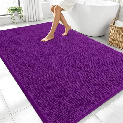 OLANLY Large Bathroom Rugs 70x46, Extra Soft Absorbent Chenille Bath Rugs