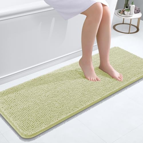 OLANLY Bathroom Runner Rugs 47x17, Extra Soft Absorbent Chenille Bath Rugs