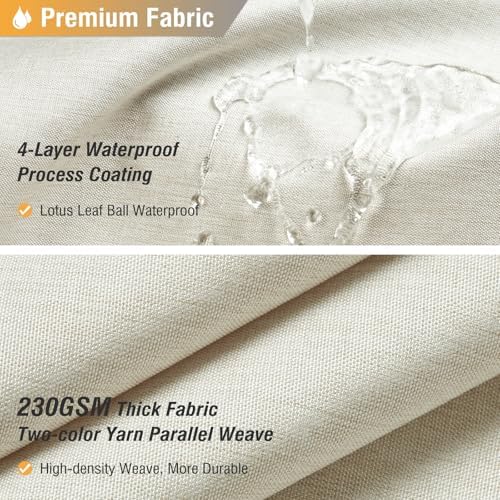 BTTN Linen Textured Waterproof Fabric Shower Curtain, 72x90, Light Cream