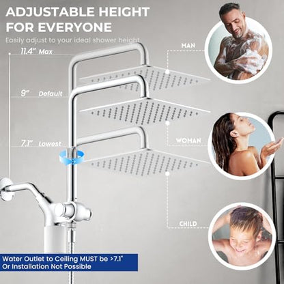 Ryamen Upgraded Filtered Shower Head with Handheld, 10 inch Rain Showerhead