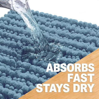 OLANLY Bathroom Rugs 44x24, Thick Soft Absorbent Chenille Bath Rugs