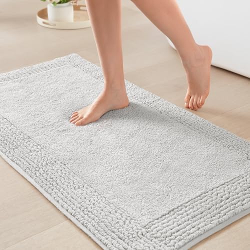 Madison Park Splendor Reversible 100% Cotton Bath Rug, 17 x 24, Grey