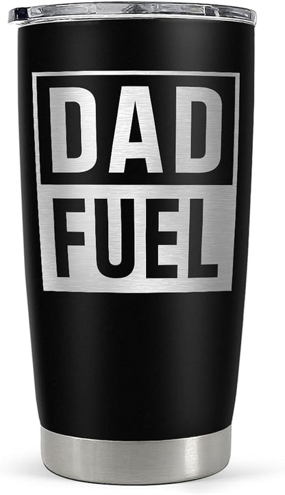 SANDJEST Dad Tumbler 20oz, Dad Fuel Stainless Steel Insulated Tumblers, Coffee Mug Cup for Best Dads from Daughter Son, Gifts for Birthday Christmas Fathers Day