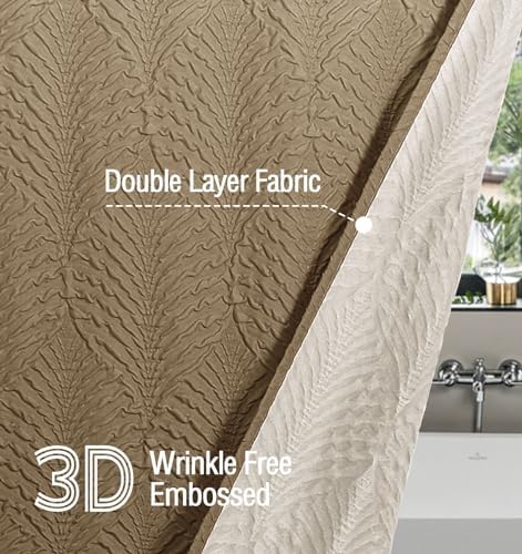 Gibelle Ombre Brown Shower Curtain for Bathroom, Farmhouse Bath Curtain 72x72