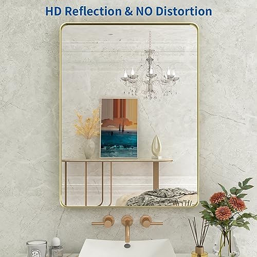 WEER Gold Bathroom Vanity Mirror 24X32 Inch