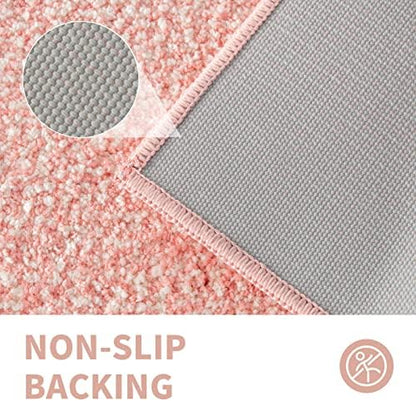 CozeCube Blossom Pink Bath Mat 24"x16" Non Slip Washable Rug