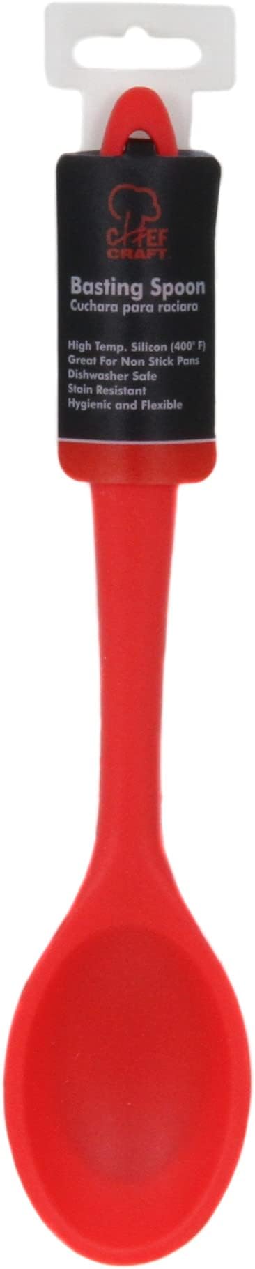Chef Craft Premium Silicone Basting Spoon, 11 inch, Red