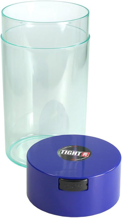 Tightvac - 3oz to 12 Ounce - Patented Airtight Container | Multi-use Vacuum Container Works as Smell Proof Containers for Herbs and Dry Goods. Blue Clear
