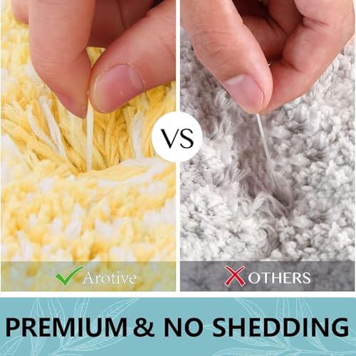 Arotive Microfiber Bathroom Rugs, Shaggy Soft Absorbent Bath Rug, 59x24