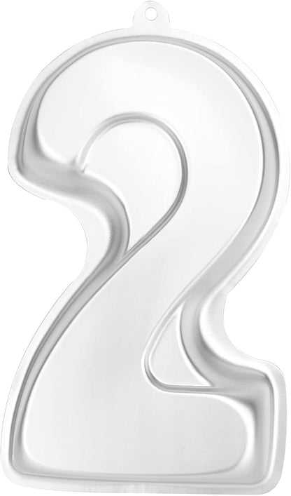 Number 2 Shaped Cake Pan, DIY 3D Two-year Old Birthday Cake Pan, Aluminum Cake Mould Nonstick Baking Tools