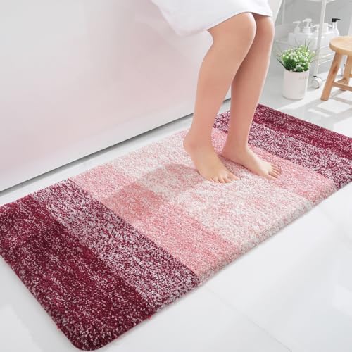 OLANLY Bathroom Runner Rug 47x24, Extra Soft Absorbent Microfiber Bath Rugs