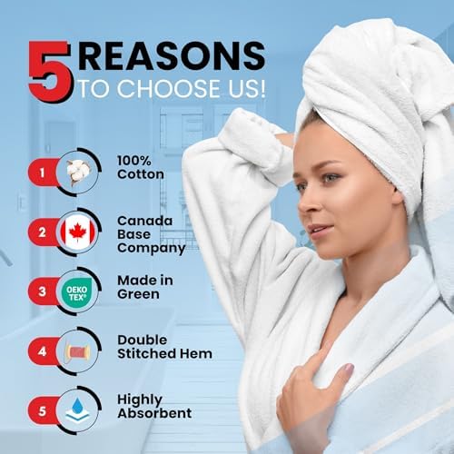 Infinitee Xclusives 100% Ring-Spun Cotton Bath Towels for Bathroom - Pack 4