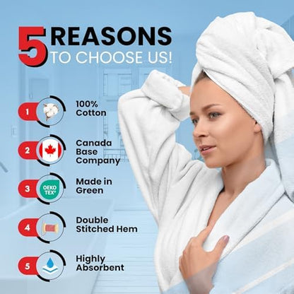 Infinitee Xclusives 100% Ring-Spun Cotton Bath Towels for Bathroom - Pack 4