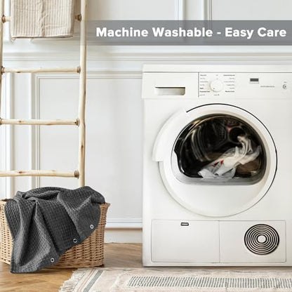 Madison Park Arbor Waffle Extra Wide Shower Curtain, 108 x 72, Charcoal
