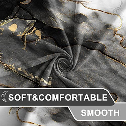 AWERT Dreamy Ink Art Black Glod Marble Shower Curtain for Bathroom Modern High Definition Printing Waterproof Shower Curtain with Hooks Bathroom Decor 60x72inch