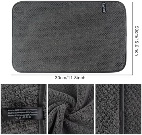 KinHwa Hand Towels for Bathroom, Microfiber Face Towels, 11x20 Inch, 6 Pack