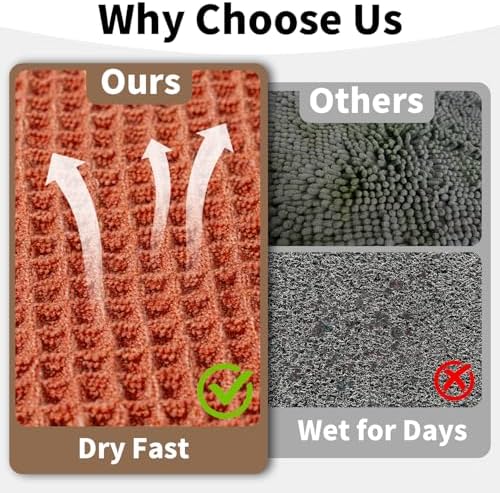 Burnt Orange Bathroom Rug, Fall Waffle Bath Mat Non Slip, 24" x 36"