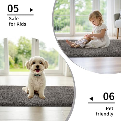 Disolla Bathroom Rug 24x36 - Non-Slip Plush Thick Bath Mat, Highly Absorbent & Ultra Soft Fluffy Floor Mat, Machine Washable for Shower and Tub, Dark Grey
