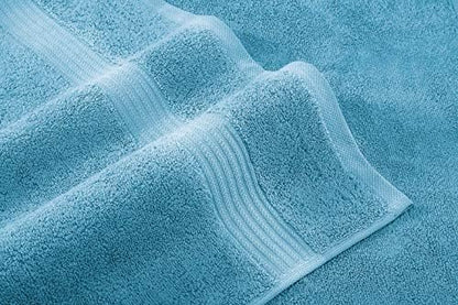 American Veteran Towel, 6 Piece Towel Set for Bathroom, 100% Cotton Turkish Bathroom Towels, 2 Bath Towels 2 Hand Towels 2 Washcloths, Sky Blue