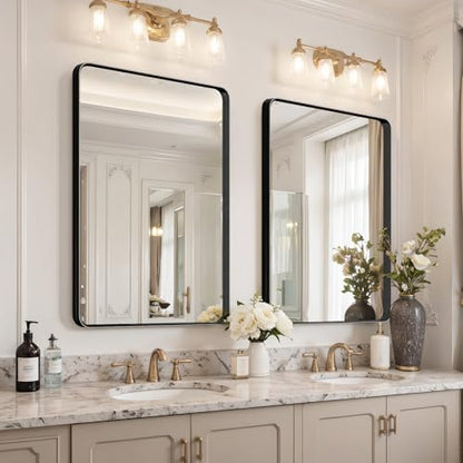 32"x24" Bathroom Vanity Mirror for Wall Aluminum Framed Farmhouse Rectangle