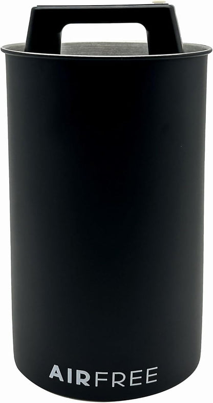 Skywin Vacuum Coffee Canister for Ground Coffee & Beans 4.53 x 7.28 IN - Seal Coffee Container Preserves Freshness, Food Grade Metal Kitchen Canisters for Countertop (Black)