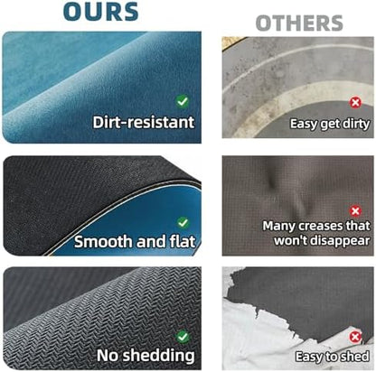TYUU Thin Bath Mat, Bathroom Rugs Non Slip Washable, 24x48 Denim Blue