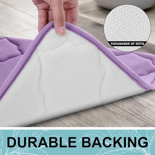 OLANLY Memory Foam Bath Mat Rug 30x20, Ultra Soft Bathroom Rugs, Lavender