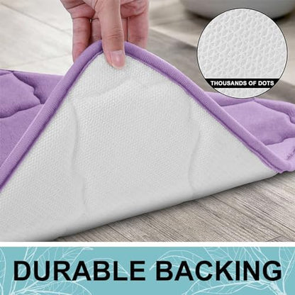 OLANLY Memory Foam Bath Mat Rug 30x20, Ultra Soft Bathroom Rugs, Lavender