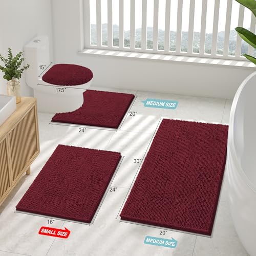Smiry Bathroom Rugs 59X24, Luxury Chenille Extra Soft Absorbent Bath Mat