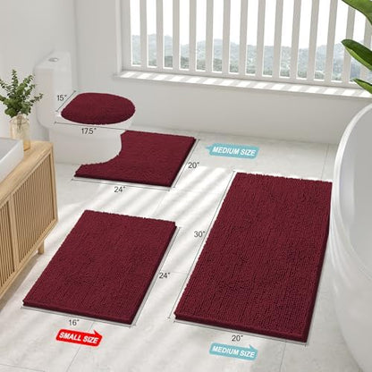 Smiry Bathroom Rugs 59X24, Luxury Chenille Extra Soft Absorbent Bath Mat