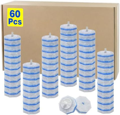 60pcs Disposable Toilet Brush Head Refills Compatible With Clorox System