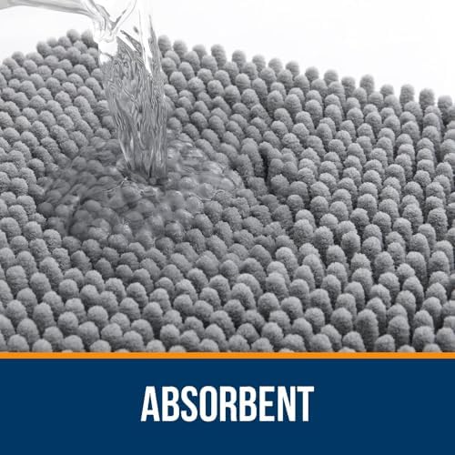 OLANLY Toilet Rugs U-Shaped 20x20, Soft Absorbent Chenille Contour Rugs