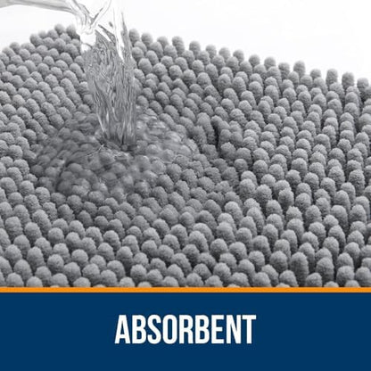OLANLY Toilet Rugs U-Shaped 20x20, Soft Absorbent Chenille Contour Rugs