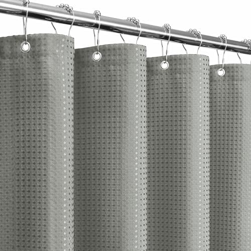 Gibelle 230GSM Heavy Duty Fabric Grey Shower Curtain, 72 X 72