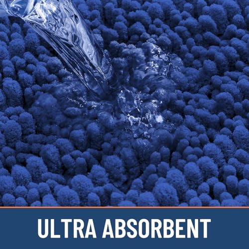 Smiry Bathroom Rugs 40X32, Extra Soft Rubber Backing Chenille Bath Mats