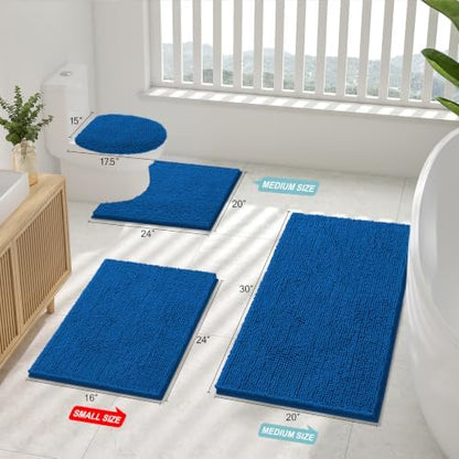 Smiry Bathroom Rugs 30X20, Luxury Chenille Extra Soft Absorbent Bath Mat
