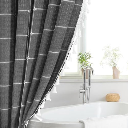Gibelle Long Boho Farmhouse Shower Curtain for Bathroom 72x78