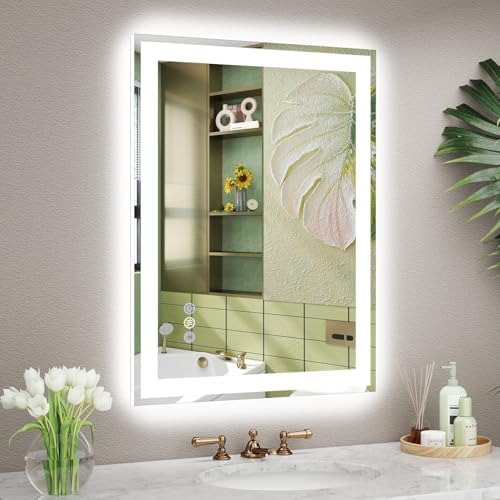 24x32 LED Bathroom Mirror, 6000LM, Separate Front and Back Lights